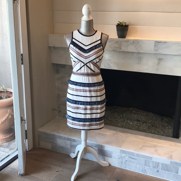 Boston Proper Fringe Stitch Sheath Dress - Picture 2 of 7